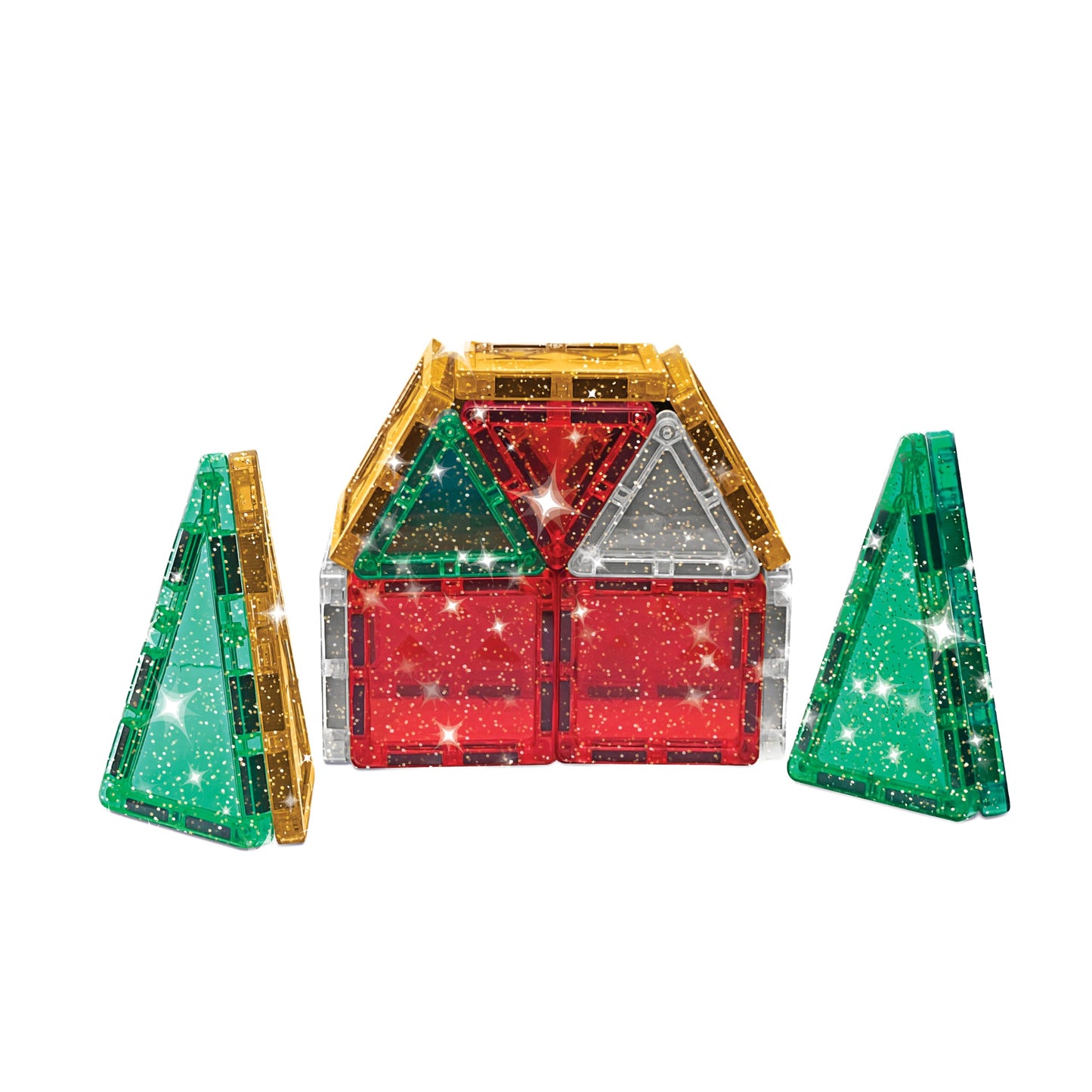 Createon Crayola Holiday Glitter Mini Pip Magnetic Tiles, Magnetic Kids’ Building Toys, Stem Learning Travel Toys For Boys And Girls, 27-Piece Set