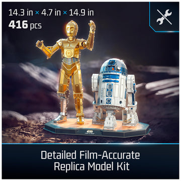 4D Build Star Wars C-3PO & R2-D2 3D Model Kit with Stand Star Wars Collectibles & Desk D?cor mature-themed Puzzles Building Toys 3D Puzzles for mature-themeds & Teens 416 Pieces for Ages 12 & Up