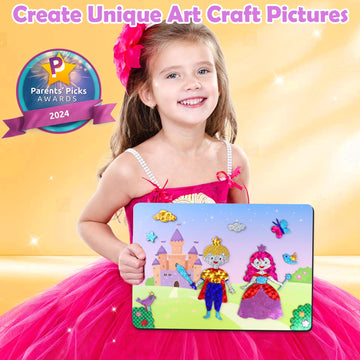 Zmlm Foil Art Kit For Kids - Arts Crafts Fun Mess Free Activity, Gifts For Ages 4 5 6 7 8 9 Girls Boys, Crafts For Kids Creative Birthday Easter Valentines Gifts Toys (Princess)