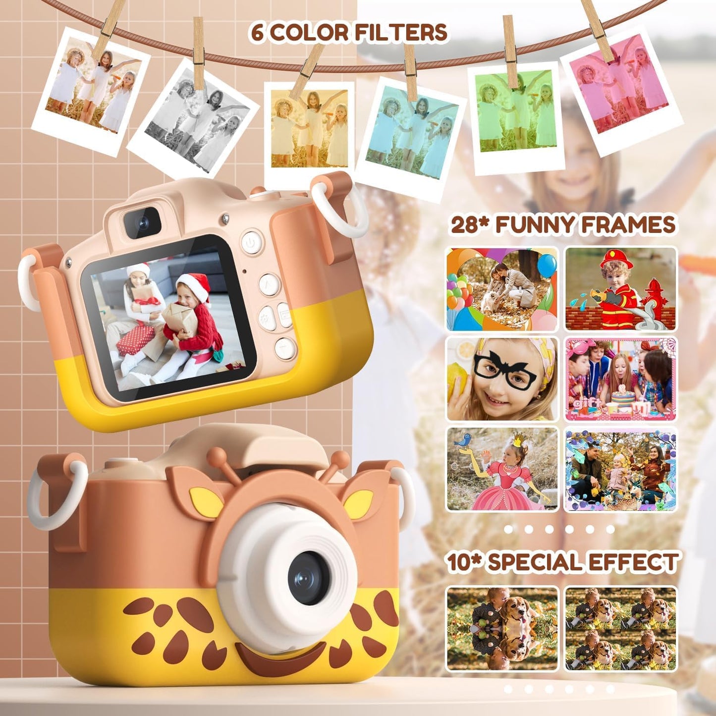 Kids Camera for 3-12 Year Olds | HD Dual Lens Camera with 32GB Memory Card, 2 Shockproof Silicone Cases, Educational Games, MP3