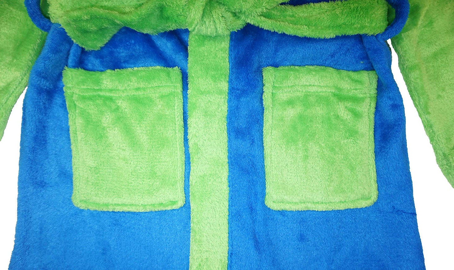 Super Mario Little/Big Boys' Soft Hooded Fleece Sleepwear Bathrobe - Plush Robe For Kids, Luigi, 10/12