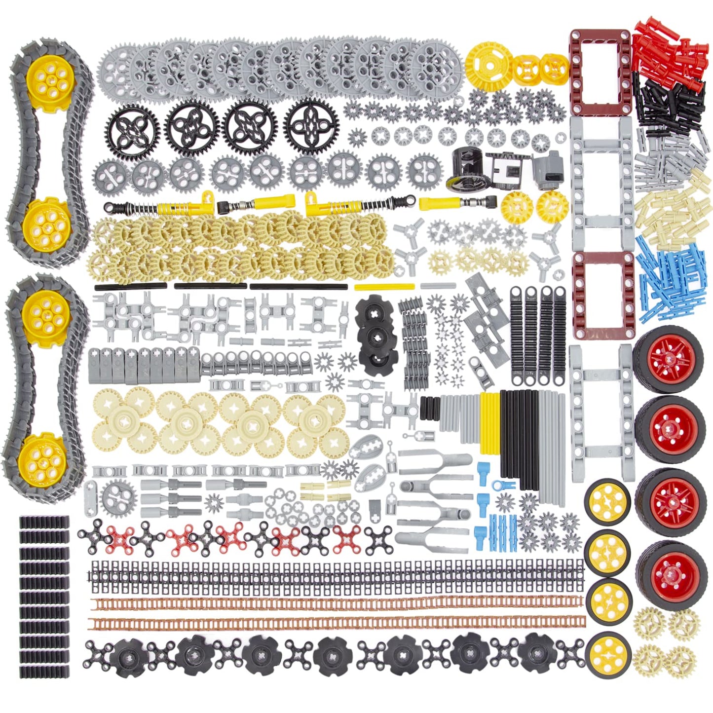 Habow 852Pcs Technic-Parts Gears-Axle-Pin-Connector Compatible With Lego-Technic, Shock-Absorber Wheels Chain Link Frame Joints