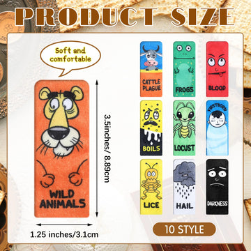 Vercanmonth 10 Pcs Passover Plagues Finger Puppets For Kids Plush Passover Kids Toy 10 Plagues Of Egypt Gifts For Pesach Seder E