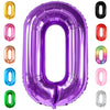 Giant, Purple 0 Number Balloons - 40 Inch | Pair 0 Digit Balloon To Other Number | Purple 0 Balloon Number For Birthday Party Supplies | Purple Number 0 Balloon For Mermaid Theme Birthday Decorations