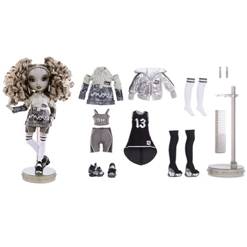 Rainbow High Nicole Steel Grayscale Fashion Doll With 2 Outfits And Accessories, Gift For Kids 6-12