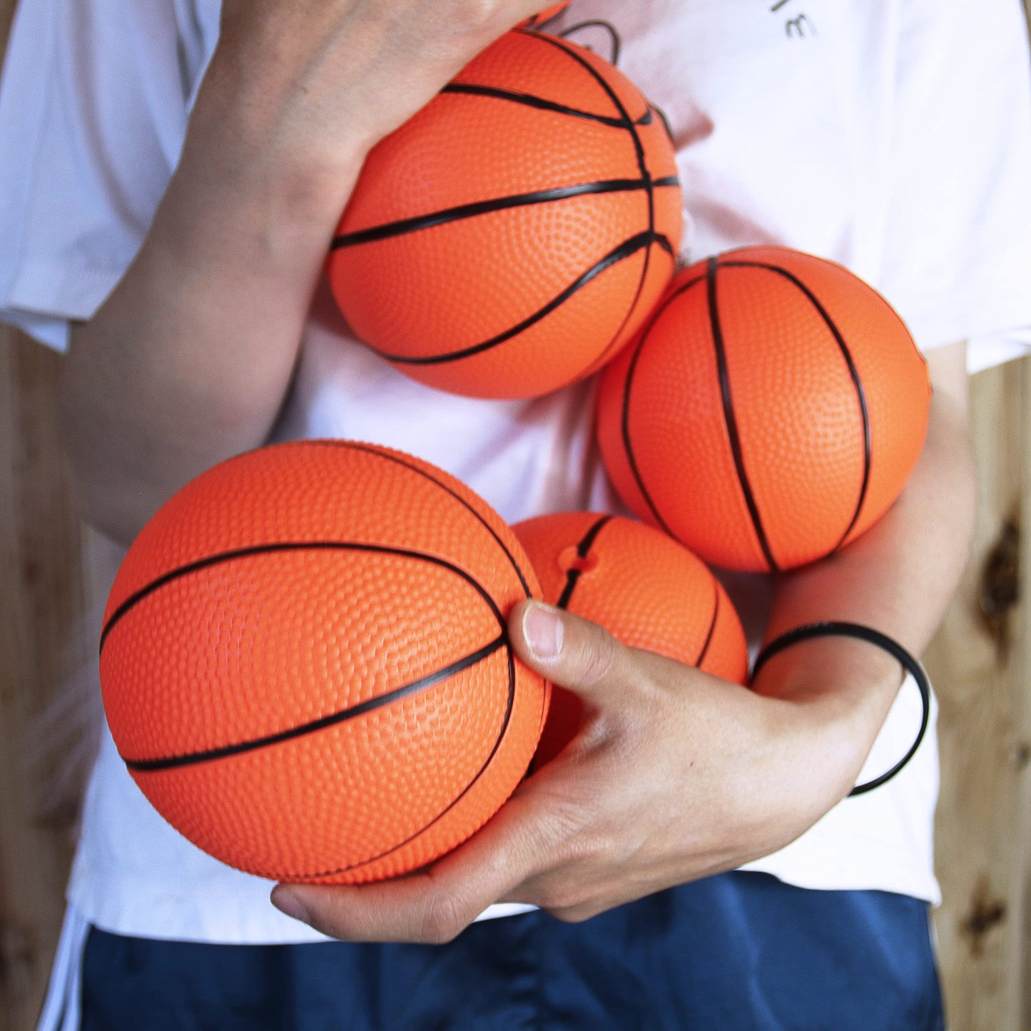 40Pcs 5'' Inch Mini Basketball Balls Bulk Small Basketball Set With Pump, Pvc Small Basketball For Over The Door Basketball Hoop