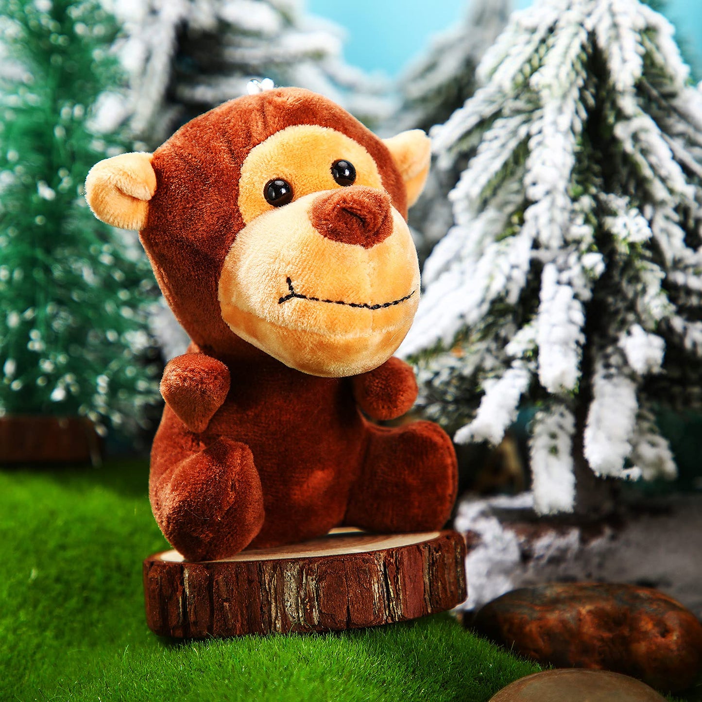 18 Pieces Small Safari Stuffed Animals 4.8 Inch Mini Jungle Animal Plush Toys Cute Zoo Stuffed Small Plush Set For Themed Parties Teacher Student Award(Stylish Style)