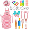 BBplusDD Real Kids Baking and Cooking Sets - 38 Pcs Real Baking Supplies for Junior Chef Includes Kids Apron and Chef Hat, Bakin