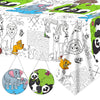 Giant Paper Coloring Tablecloth for Kids Huge Zoo Animals World Posters Activity Large Animal Color-in Paper Poster Table Cover