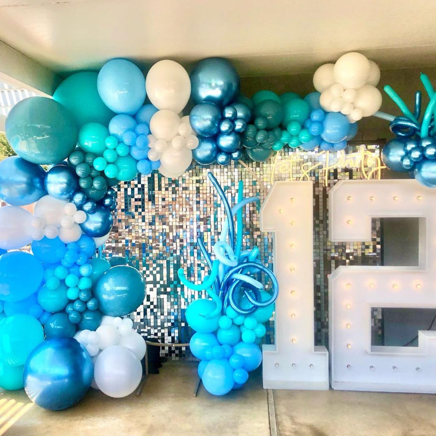 Blue Balloons, 60 Pcs 12 Inch Blue Transparent Birthday Balloons With Blue Metallic Blue Latex Balloons, Blue Party Balloons Dec