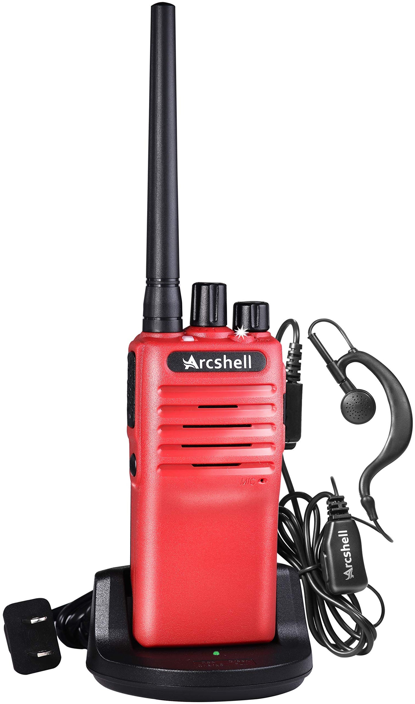 Arcshell Rechargeable Long Range Two-Way Radios With Earpiece 6 Pack Arcshell Ar-7 Walkie Talkies Li-Ion Battery And Charger Inc