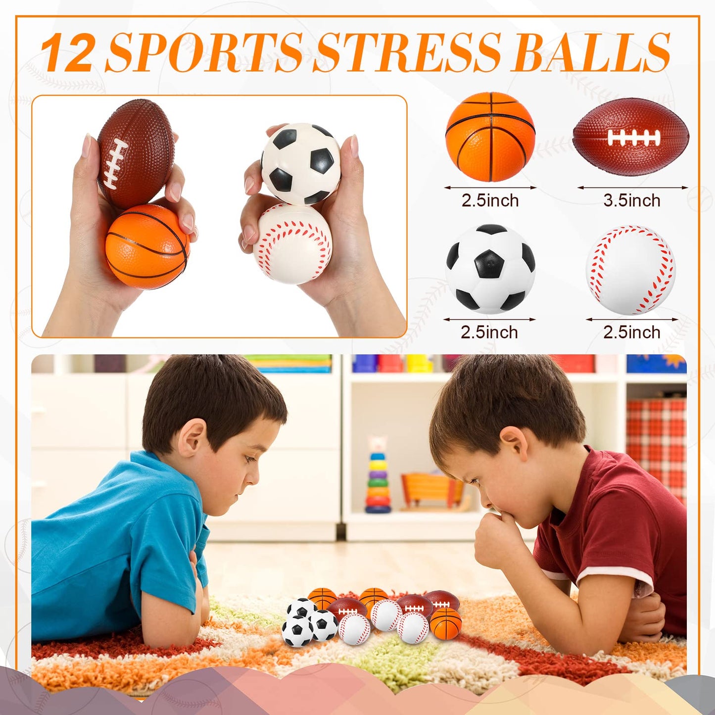 Leifide 48 Pcs Basketball Soccer Football Baseball Party Favors Supplies 12 Silicone Bracelet 12 Drawstring Treat Bag 12 Mini St