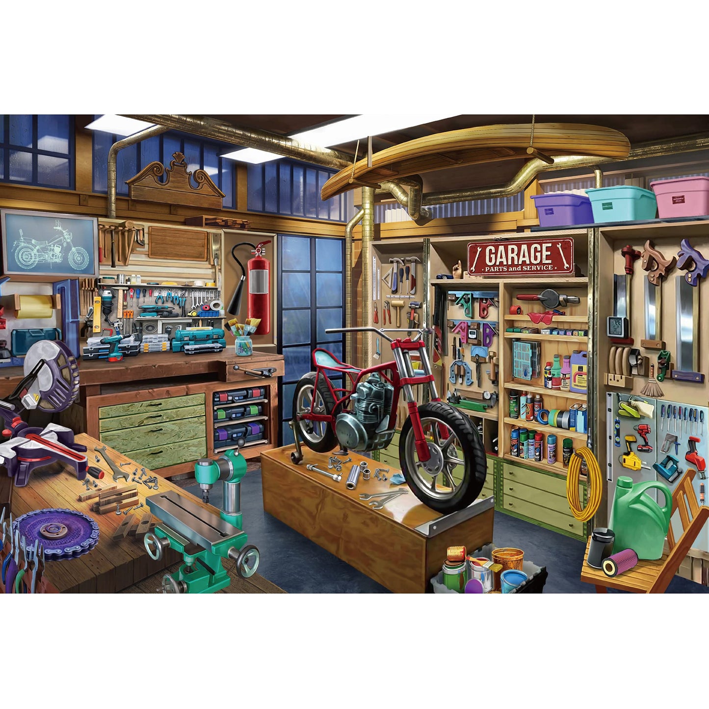 Lavievert Jigsaw Puzzle 1000 Piece Puzzle For Adults And Kids - Garage