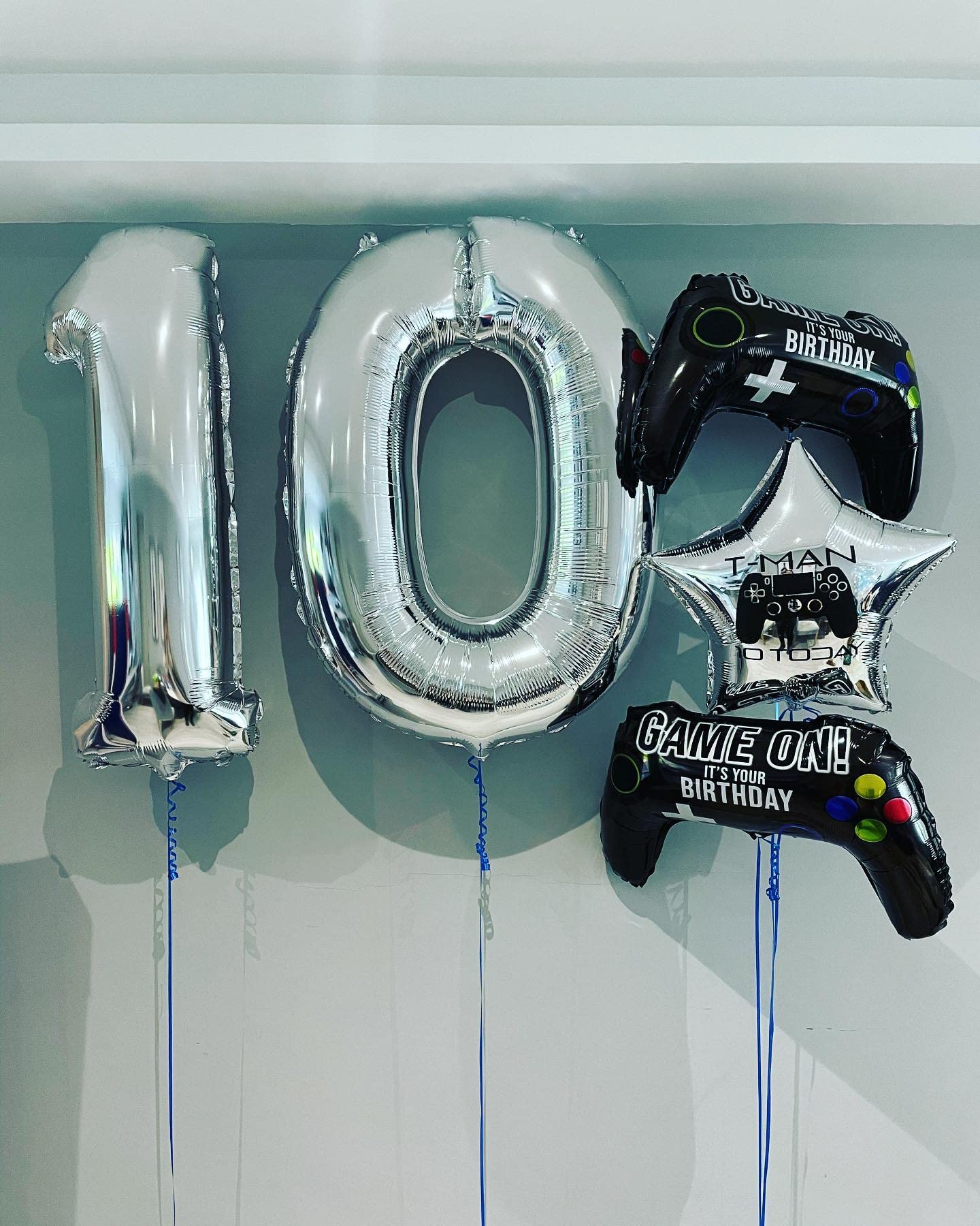 40 Inch Silver 10 Number Balloons Giant 10 Balloons Silver Birthday 10 Balloons 10Th Birthday Anniversary Events Party Decoratio