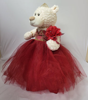 KINNEX COLLECTIONS SINCE 1997 20 Burgundy Quinceanera Last Doll Teddy Bear with Dress - Perfect Centerpiece for Quinceaneras