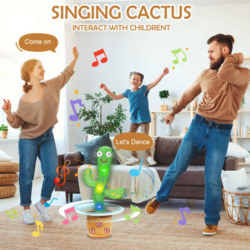Qwifyu Dancing Cactus Talking Baby Toys, Talking Cactus Mimicking Toys Repeating What You Say Singing Recording With Volume Adjustable & 120 English Songs Plush Toy Birthday Gifts For Kids Boys Girls