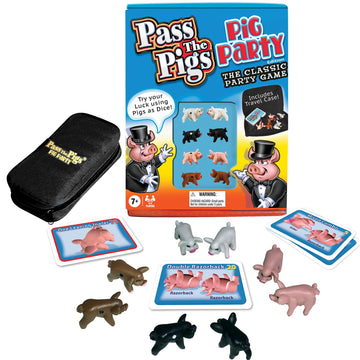 Pass The Pigs: Pig Party Edition by Winning Moves Games USA, Try Your Luck Using Pigs as Dice, Up to 4 Players Can Now All Play