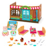 Li'l Woodzeez Pass-The-Pasta Restaurant Playset - 34 Pcs Dollhouse with 2 Posable Dolls & Accessories - Stackable Playset for Kids 3+