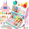 Meland Ice Cream Toy - Wooden Ice Cream Play Set With Aprons, Kids Toys For Toddlers Pretend Play, Toys For Girls Boys 3 4 5 6 7
