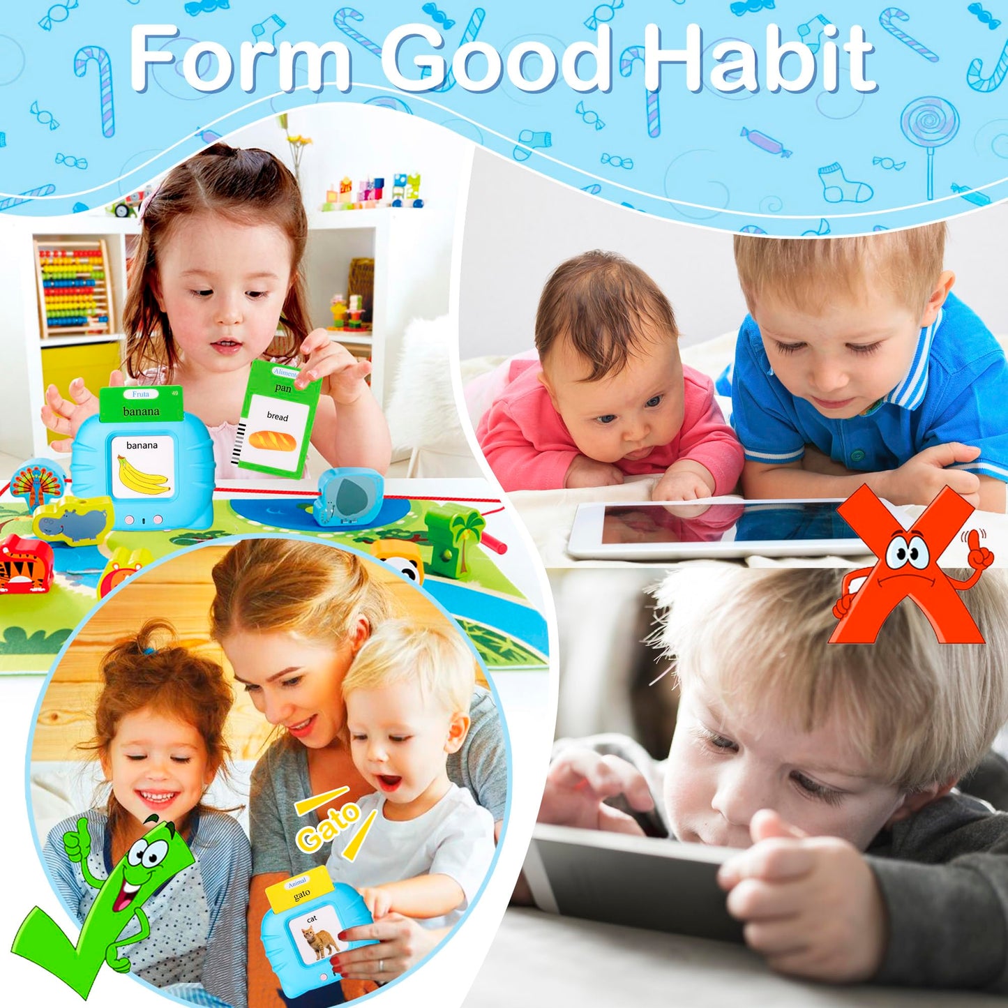 510 Spanish Flash Cards For Kids 3+Years,Pocket Speech For Toddlers,Autism Sensory Toys,Learning Montessori Toys,Speech Therapy