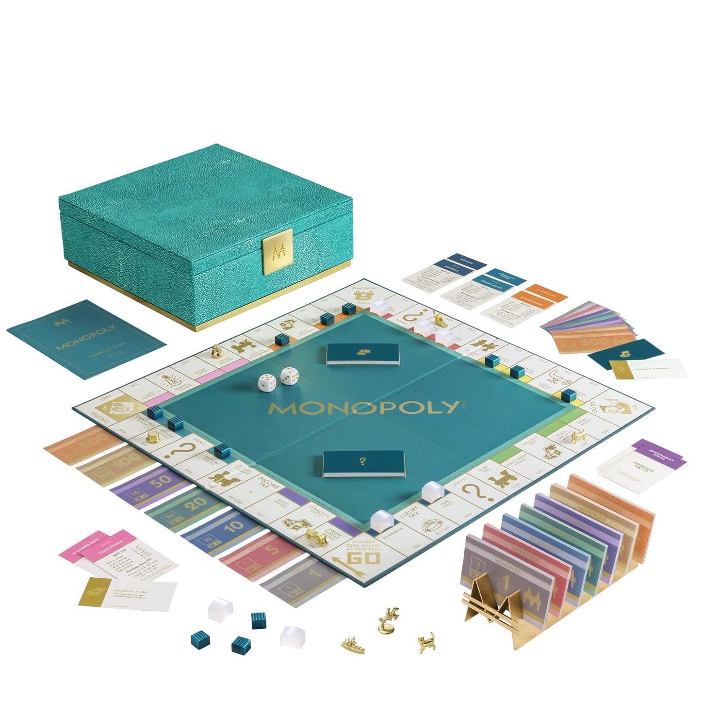 WS Game Company Monopoly Del Mar Shagreen Edition-New