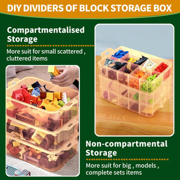 Storage Box For Lego, Stackable Storage Organizer With 30 Compartments For Lego, Storage For Barbie Dolls, For Hot Wheel Toy Bin