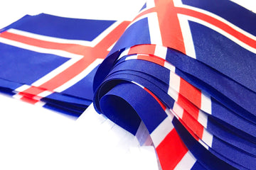 Iceland Flag Icelandic Flag,100Feet/76Pcs National Country World Pennant Flags Banner,Party Decorations Supplies For,Bar,Indoor