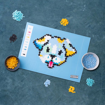 Plus Plus Puzzle By Number, 500 Piece Mini Interlocking Hashtag Color Blocks, 3D Pixel Art Kit For Kids - Puppy