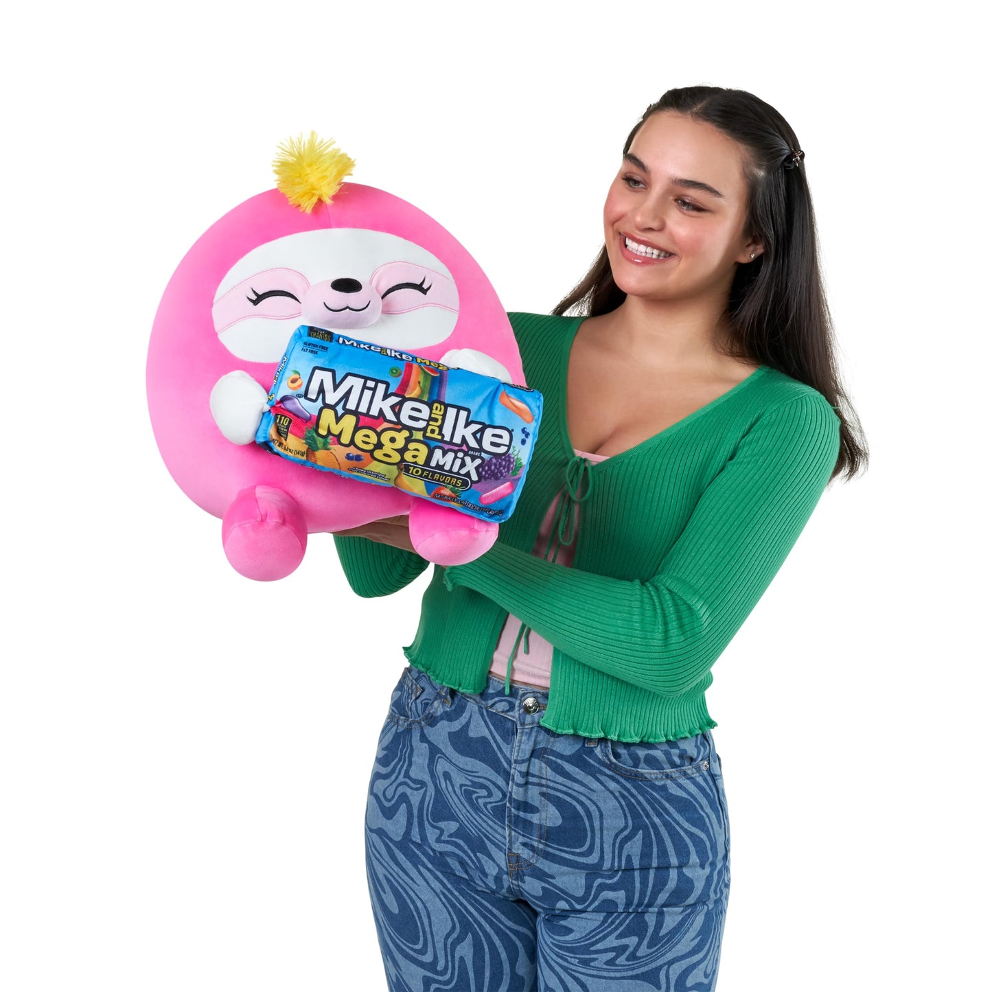 Snackles (Mikeandike) Sloth Super Sized 14 Inch Plush By Zuru, Ultra Soft Plush, Collectible Plush With Real Licensed Brands, Stuffed Animal