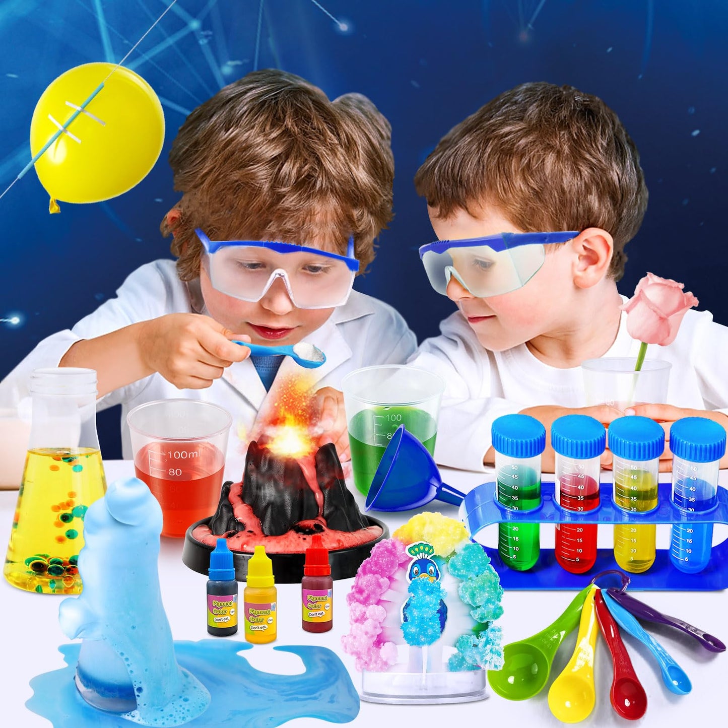 Jopsheen 110+ Science Experiments Kits For Kids, Science Projects Stem Activies Toys Gifts For Boys & Girls, Volcano Eruption, C