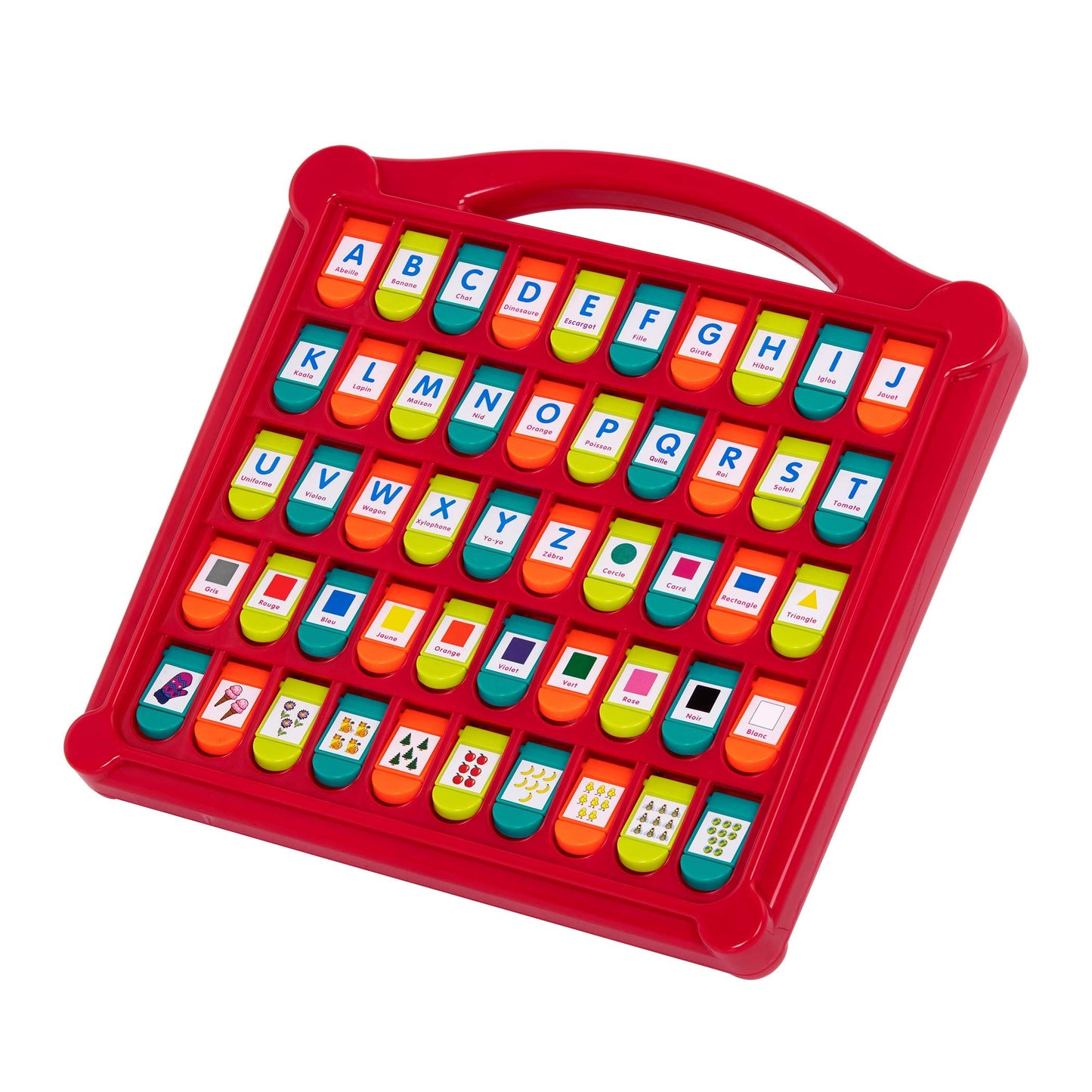 Battat – French Alphabet Toy For Learning – 50 Pop-Up Flaps – Letters, Words, Numbers, Colors, Shapes – Educational Toy For Toddlers, Kids – 3 Years + – Alphabet Cache-Cache