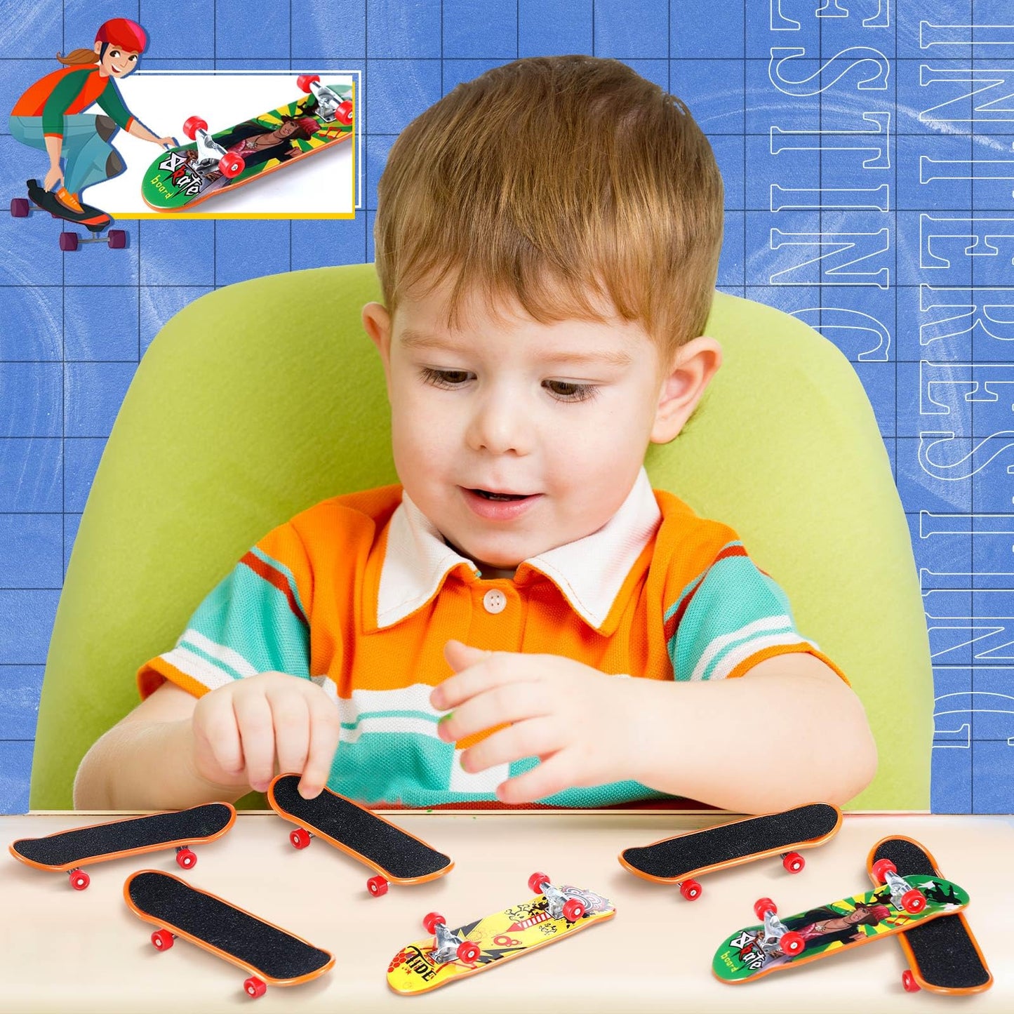 Sosation 18 Pcs Finger Skateboard Christmas Party Gift Favors Skateboards Novelty Fingerboard Fingerboard Decorations Fingertips