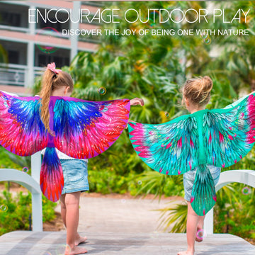 iROLEWIN Plum Eagle Parrot Costume for Kids - Large Bird Wings & Headband, Perfect for Halloween & Party Favors