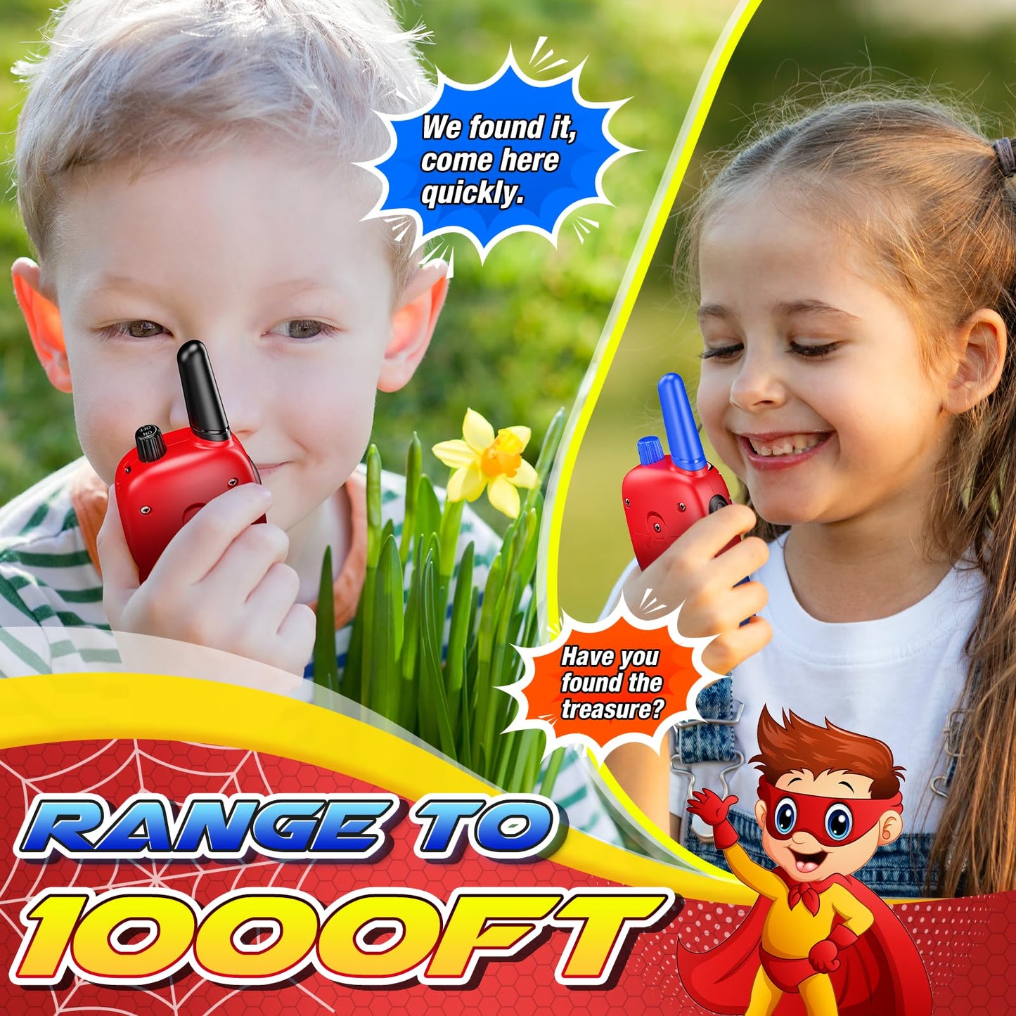 Walkie Talkies Toys For Kids Ages 3-8: Gifts Walkie Talkies With Glowing Eyes For 3 4 5 6 7 8 Year Old Boys Kids Toddlers Easter Birthday Gift Outdoor Camping Toy For Boy Kid Toddler Age 3-5 5-7 4-6