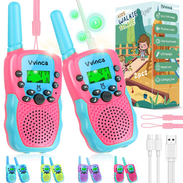 Vvinca Toys For 3-12 Year Old Girls, Rechargeable Walkie Talkies For Kids 22 Channels 2 Way Kids Walkie Talkie With Flashlight F