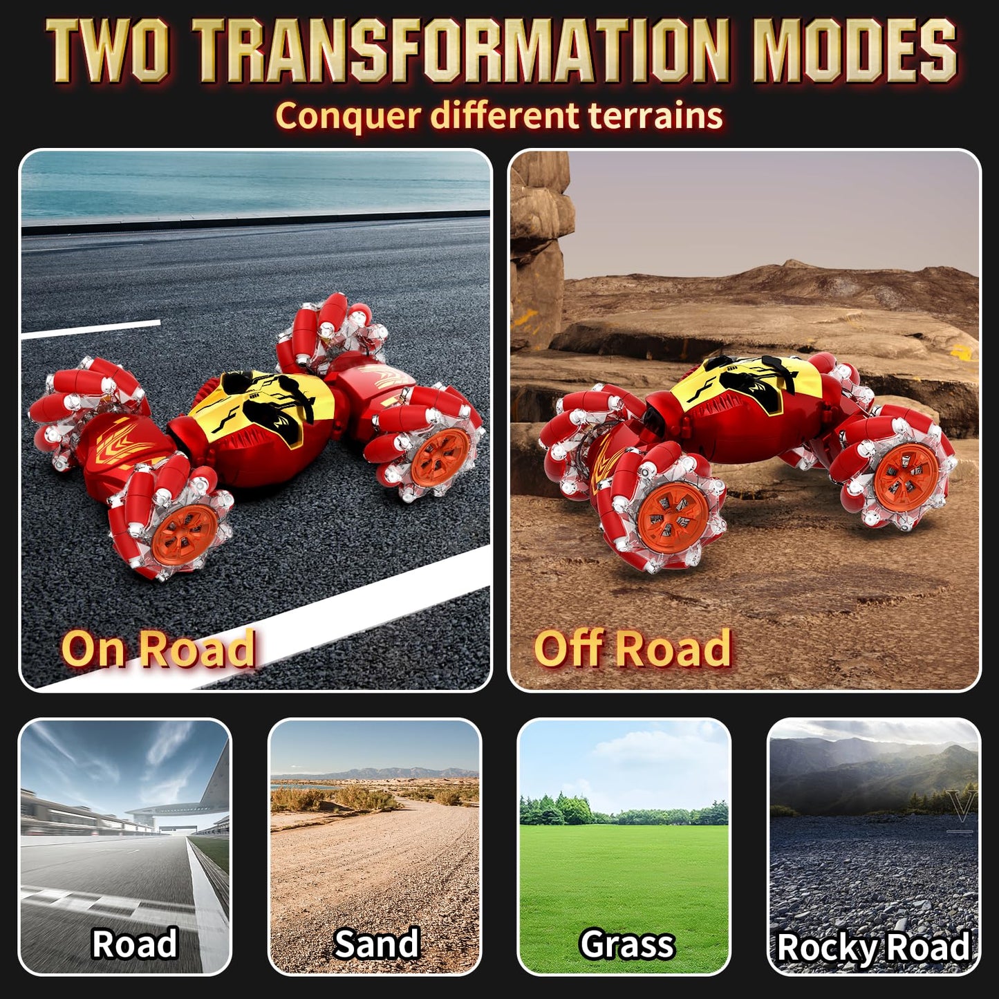 Lozadia Gesture Sensing RC Stunt Car with Spray, 4WD Remote Control Car Toys for 6-12 yr Boys Girls, 2.4Ghz Drift Hand Controlle