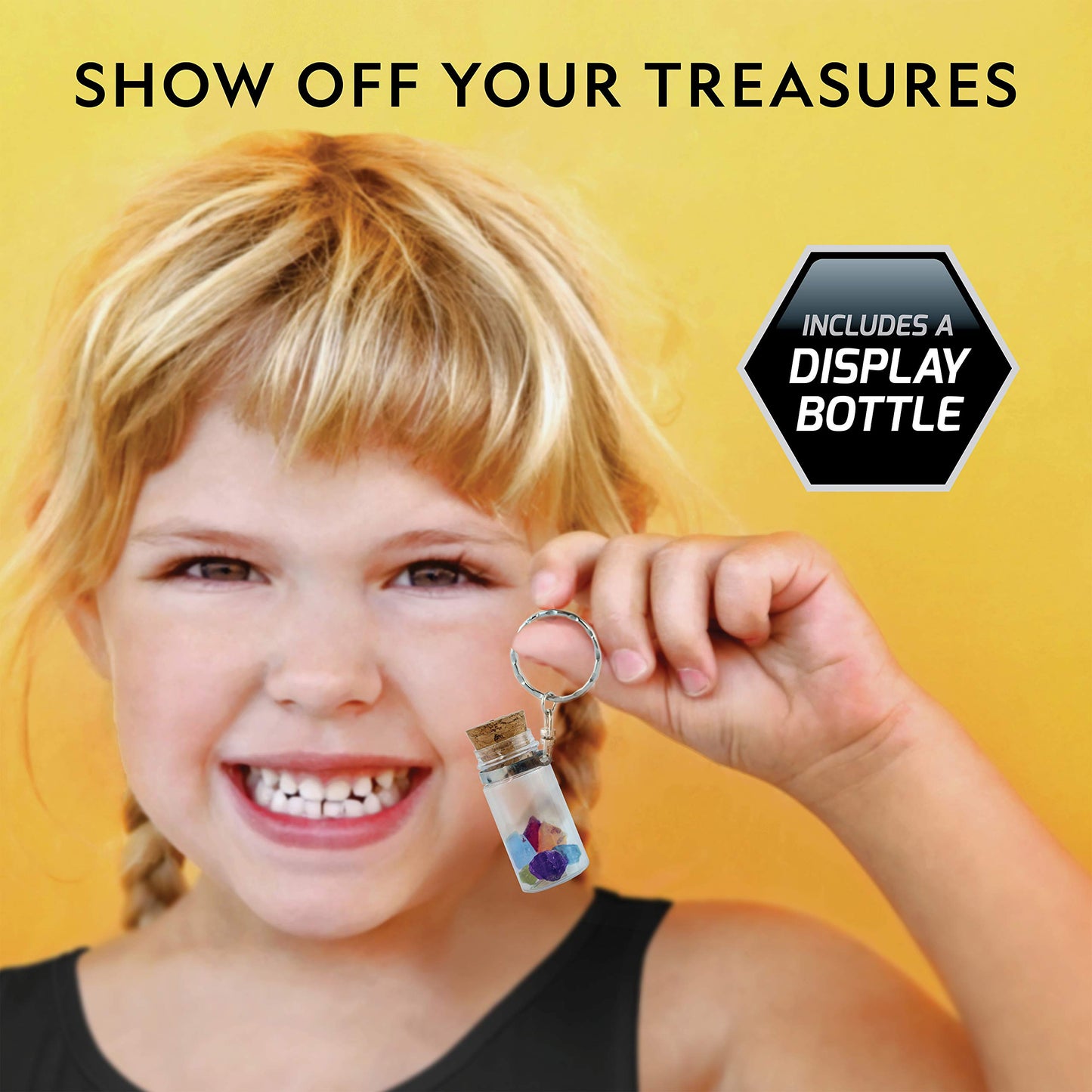 National Geographic Semi-Precious Gemstone Dig Kit For Kids - 15 Gems Including Amethyst, Garnet, Opal, Blue Topaz, And More