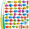 Temi Fishing Toy Game For Kids 3 4 5 6 7 8 Years Old, 51 Fish Bath Playset For Toddlers, Toy Magnetic Rod And Fishing Net, Outdo