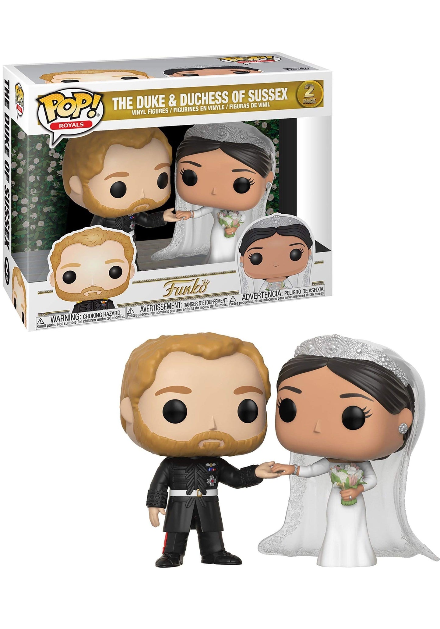 Funko POP Collectible Figure: Prince Harry & Meghan Markle, Standard Size, Multicolor, Model 35720, Resin Material