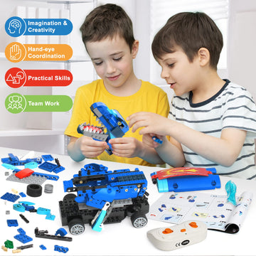 Yerloa Dinosaur Toys For Boys Age 8-12 5-7 6-7, Jurassic Building Kits For Kids 6 7 8 9 10 11 12 + Year Old, 343 Pcs Remote Control Stem Projects Building Blocks Sets Educational Birthday Easter Gifts