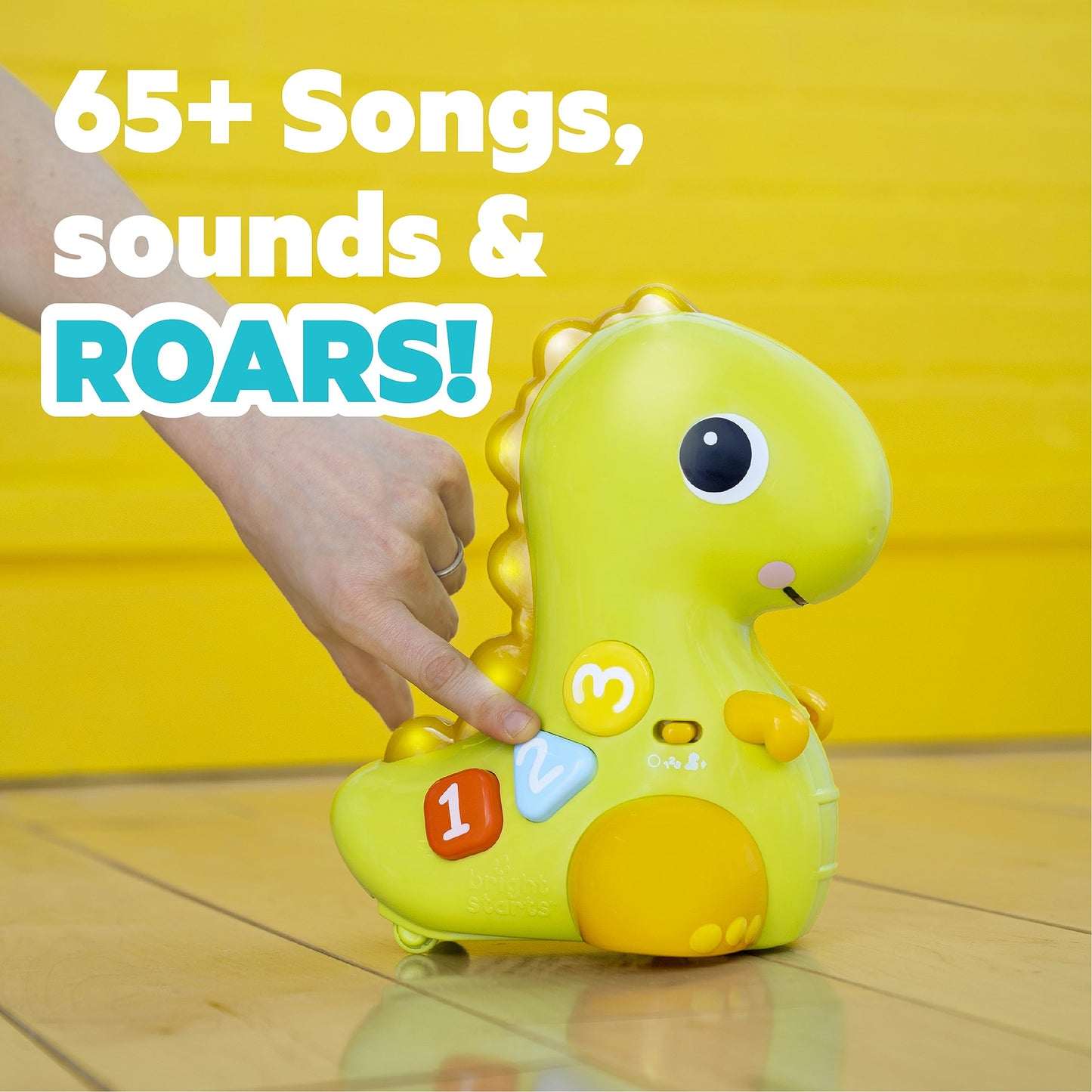 Bright Starts Go, Go, Dino Crawl & Count Activity Toy For Infants - Rolls, Lights Up, Plays Music And More, Ages 6 Months+