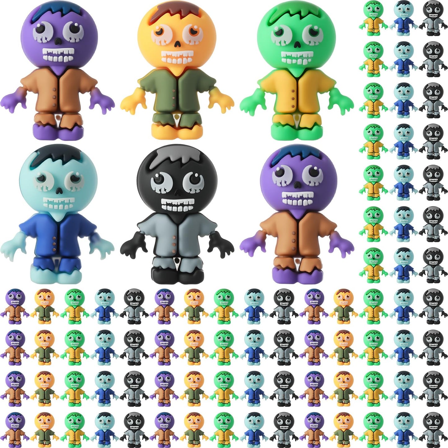 VioraWhite 100 Pcs Mini Zombies Figurines Halloween Tiny Zombies Action Figures to Hide and Seek Little Statue for Halloween Par