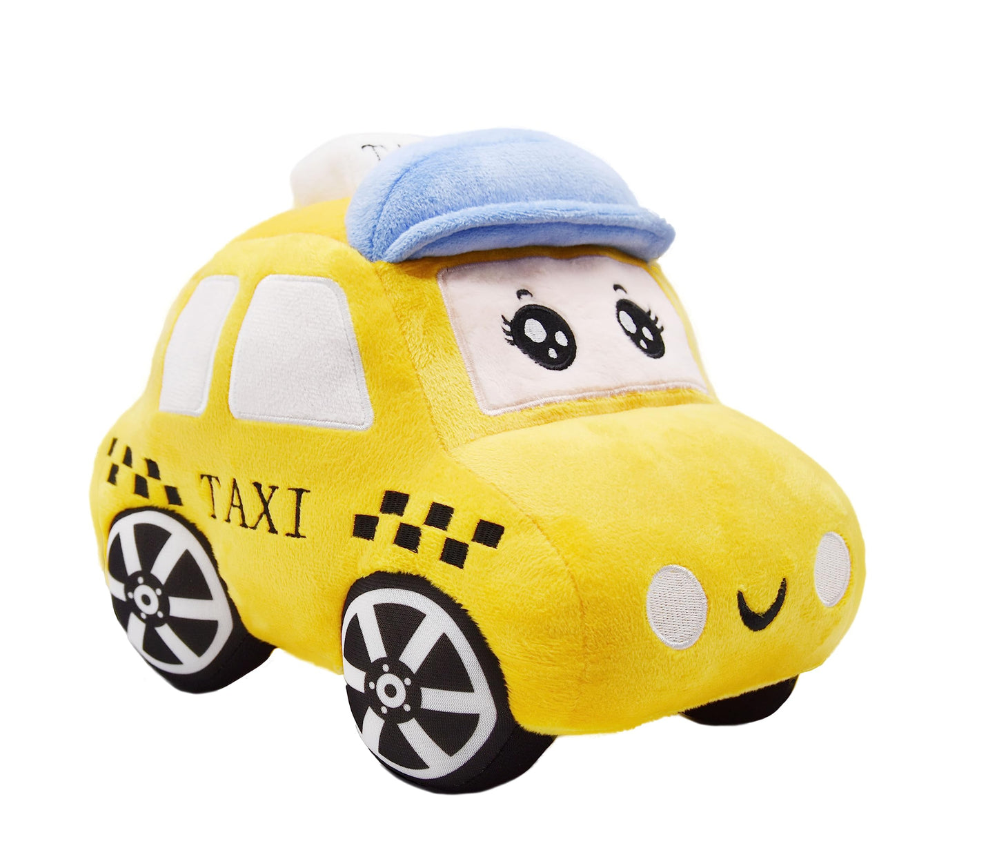 Yonlit Soft Plush Taxi Stuffed Car Toy Super Cute Yellow Truck Plushie Excellent Gifts For Kids Or Birthday Party 10.6 Inches (Taxi)