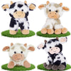 Tezituor 4 Pcs Cow Stuffed Animal Bulk 10'' Cow Plush Toys Soft Cow Plushies Farm Animal Party Decor Christmas Birthday Gifts Fo