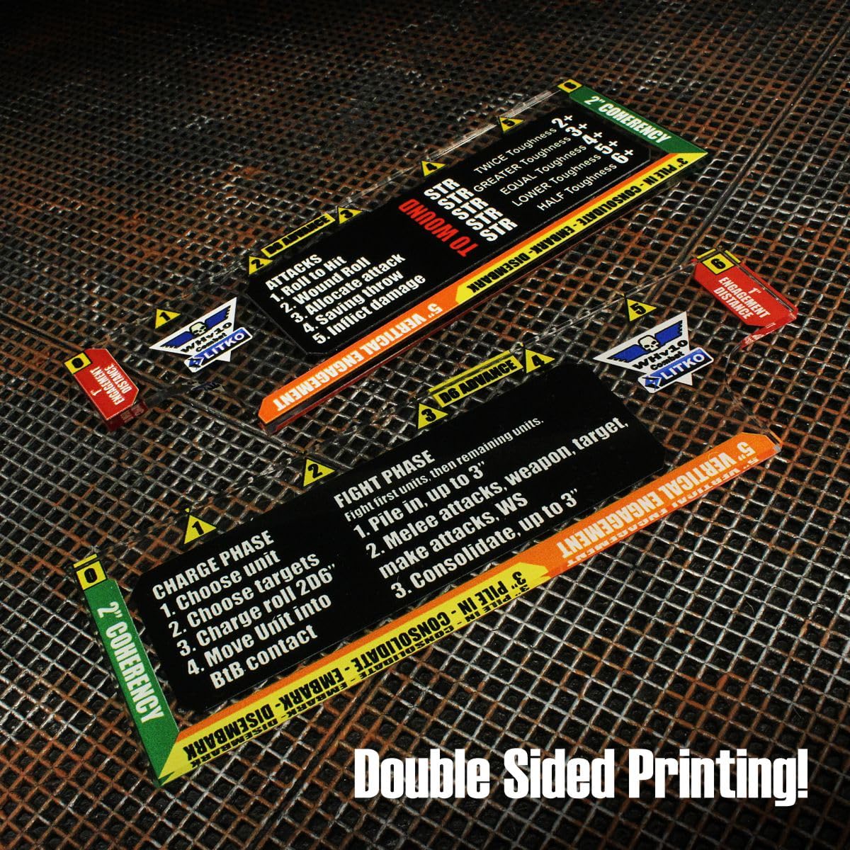 Litko Gauge Set | Compatible With Warhammer 40K 10Th Edition | Movement | Shooting | Fight | Close Combat | Wh40K Templates (6-Inch Combat Gauge)