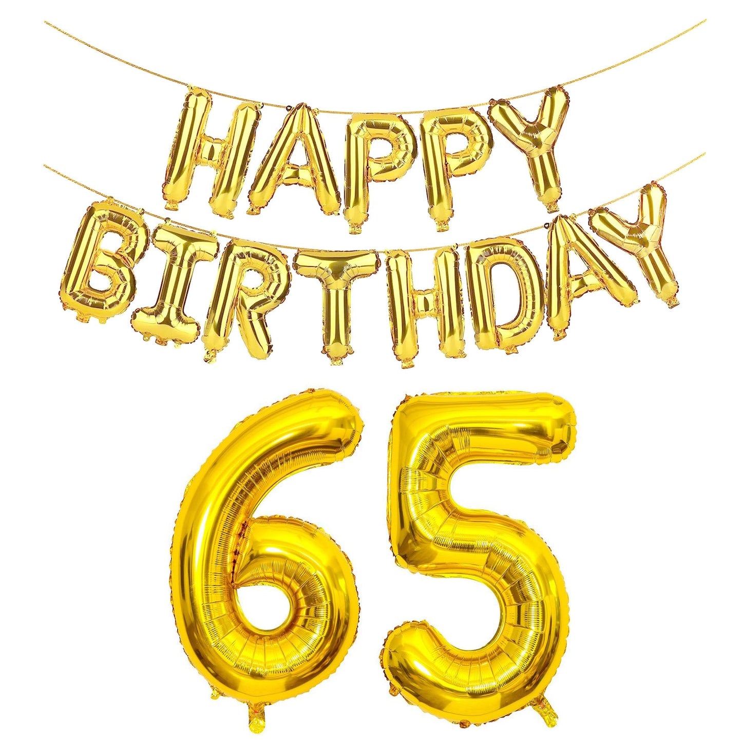 Shuntai 65Th Birthday Decorations For Men Women 65 Number Balloons Gold Jumbo Numbers 56 Foil Mylar Balloons With Letters Happy