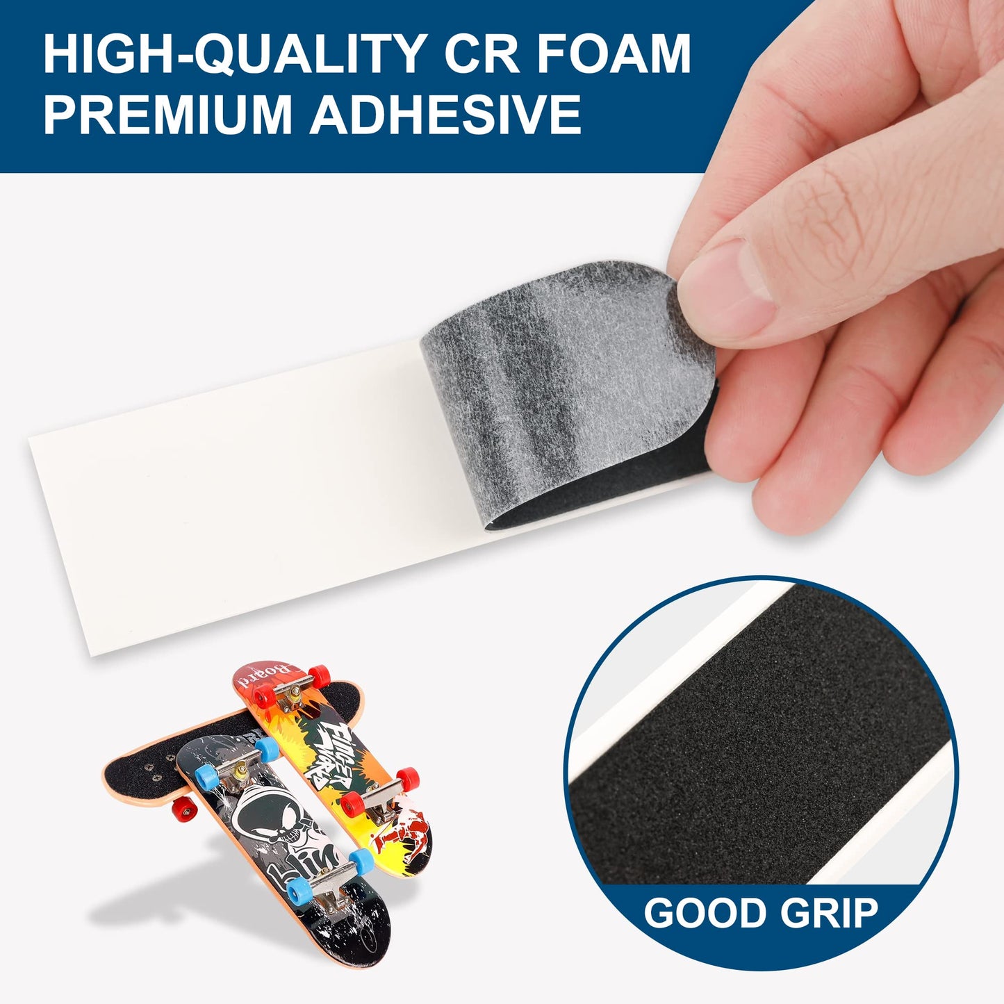 Haisalin 20Pcs Fingerboard Grip Tape, Precut Fingerboard Foam Grip Tape,Foam Grip Tape For Fingerboards, Precut & One Step Insta