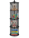 Hanging Net For Stuffed Animals, Foldable Storage Organizer 5 Compartments Toy Storage Organizer For Kid Room Toys, Gloves,Hats,