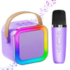 Mini Karaoke Machine For Kids Adults,Portable Bluetooth Speaker, 1-2 Wireless Microphones With Fun Voice Changing Function-Toys