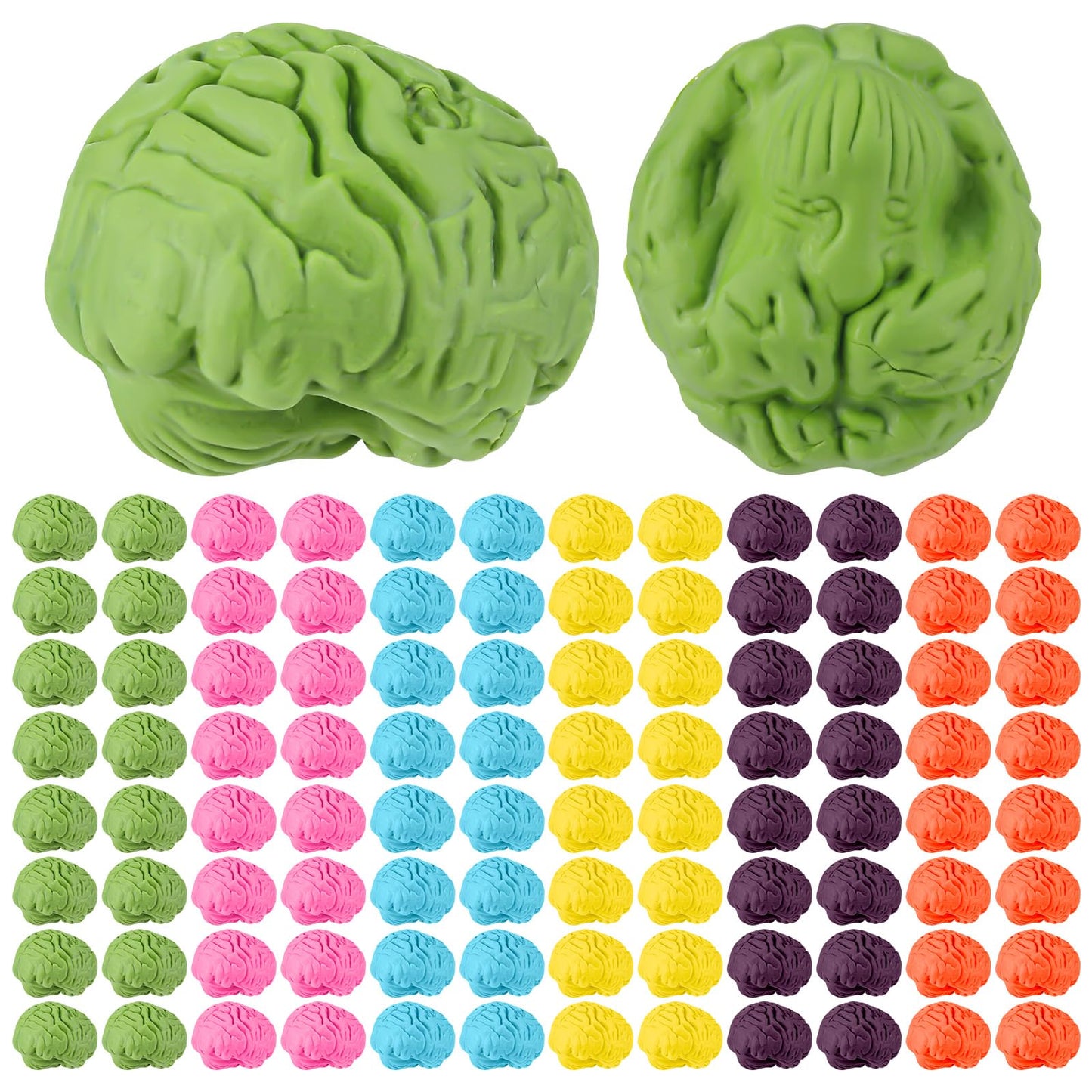 Gilprop 96 Pcs Brain Shaped Erasers Bulk 1 Inch Mini Brain Rubber Pencil Erasers Fun Classroom Supplies Birthday Halloween Party